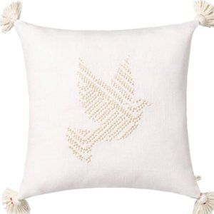 NEW Hearth and Hand Embroidered Dove Throw Pillow